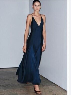 Zara Navy Blue Maxi Dress